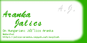 aranka jalics business card